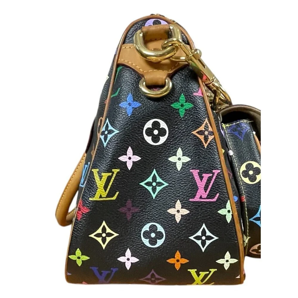 LOUIS VUITTON Multicolor Rita Black LV x TM Murakami Chain Shoulder Strap Bag
